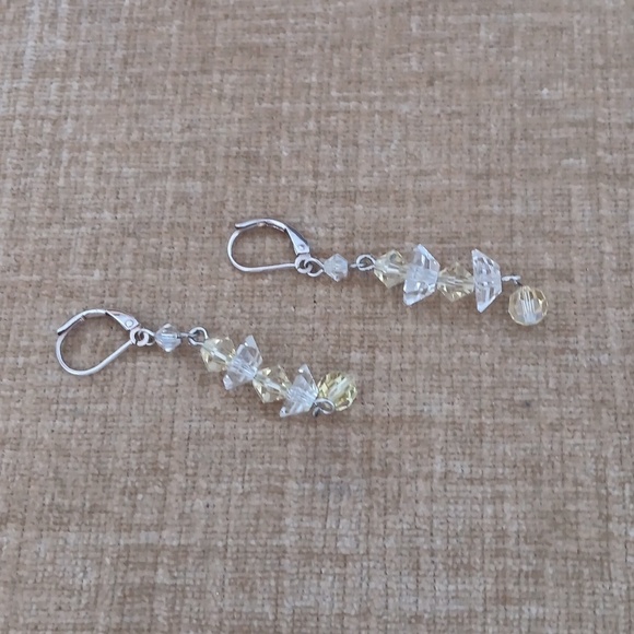Silver Leverback Beaded Earrings - Picture 3 of 7